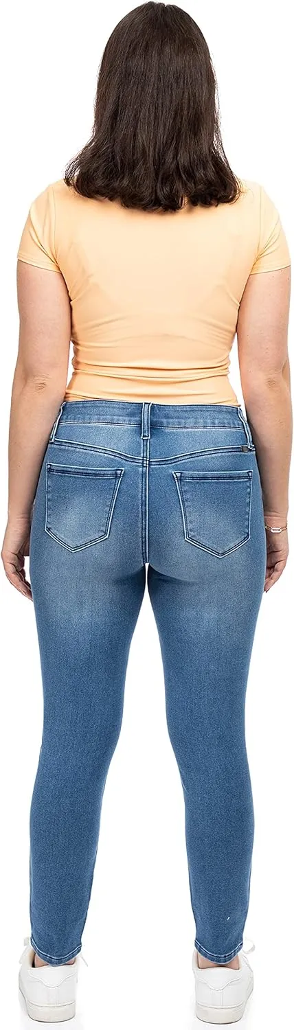1822 Denim Women's Petite 26" Butter Mid-Rise Skinny Jeans