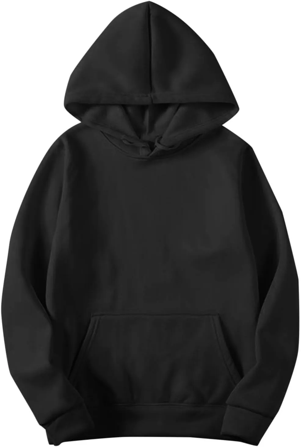 2PC Fleece Pullover Hoodie Soft Warm Sweatshirt Kangaroo Pocket Solid Casual Long Sleeve Fall Winter Loungewear