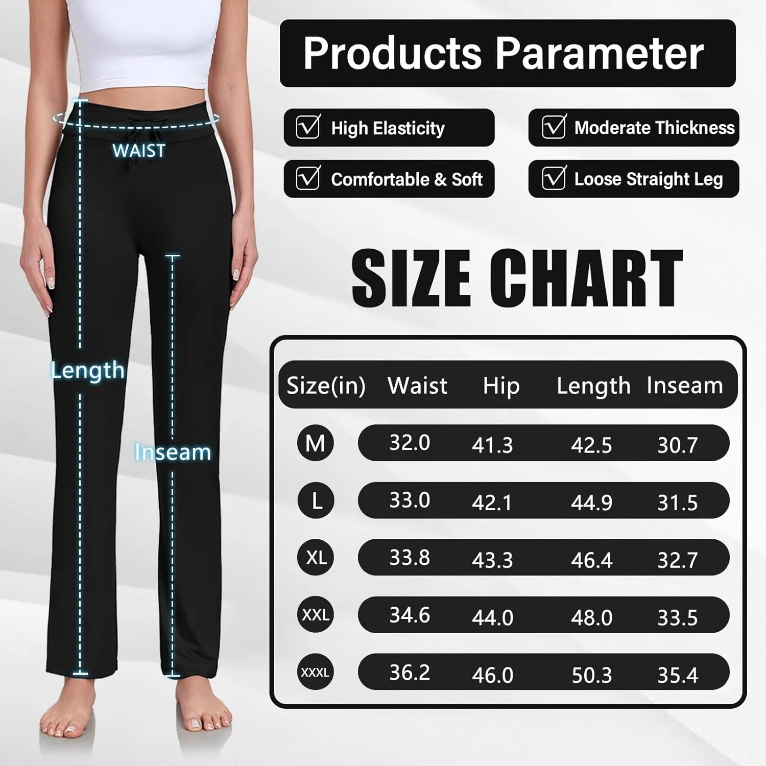 ADANIKI Women's Long Modal Comfy Drawstring Trousers Loose Straight-Leg for Yoga Running Sporting