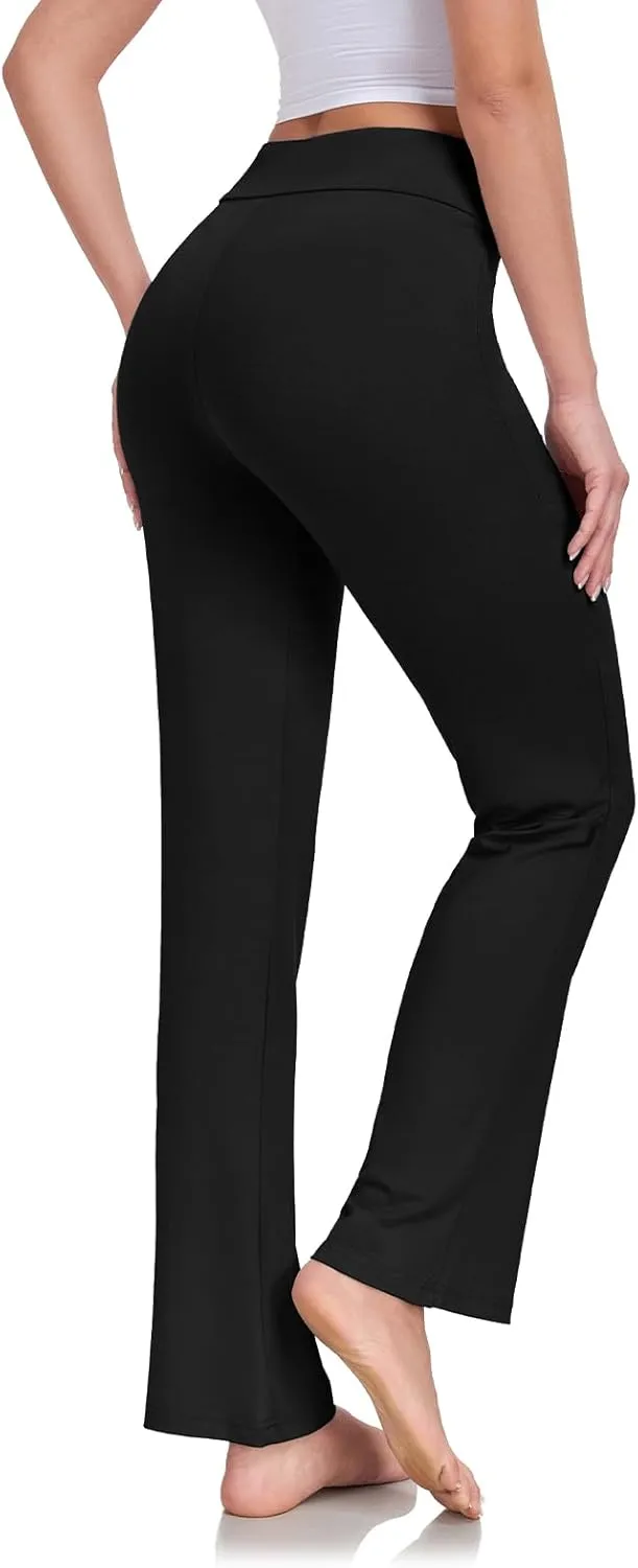 ADANIKI Women's Long Modal Comfy Drawstring Trousers Loose Straight-Leg for Yoga Running Sporting