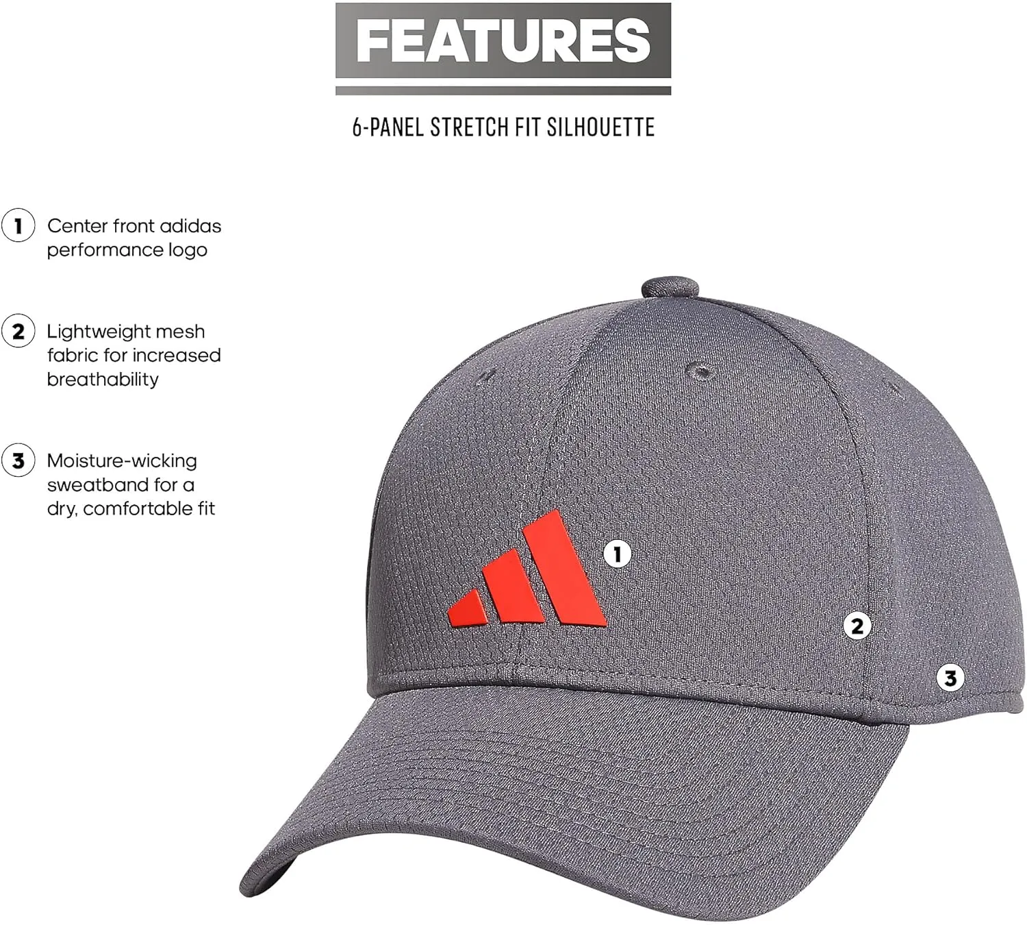 adidas Men's Pregame Structured Stretch Fit Cap