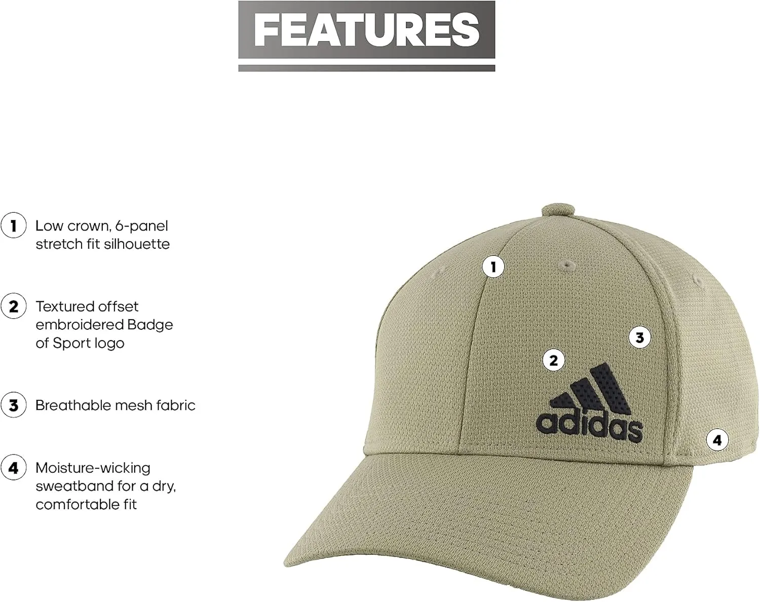adidas Men's Release 2 Structured Stretch Fit Cap