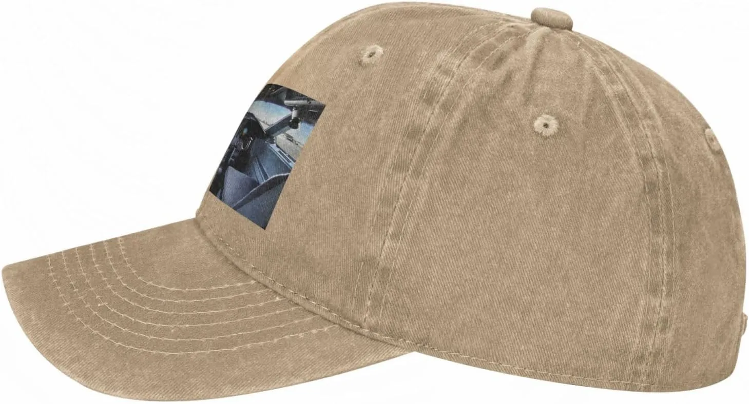 Airplane Cockpit Unisex Baseball Cap Breathable Cotton Trucker Hat Classic Denim Dad Hat Summer Sun Hat