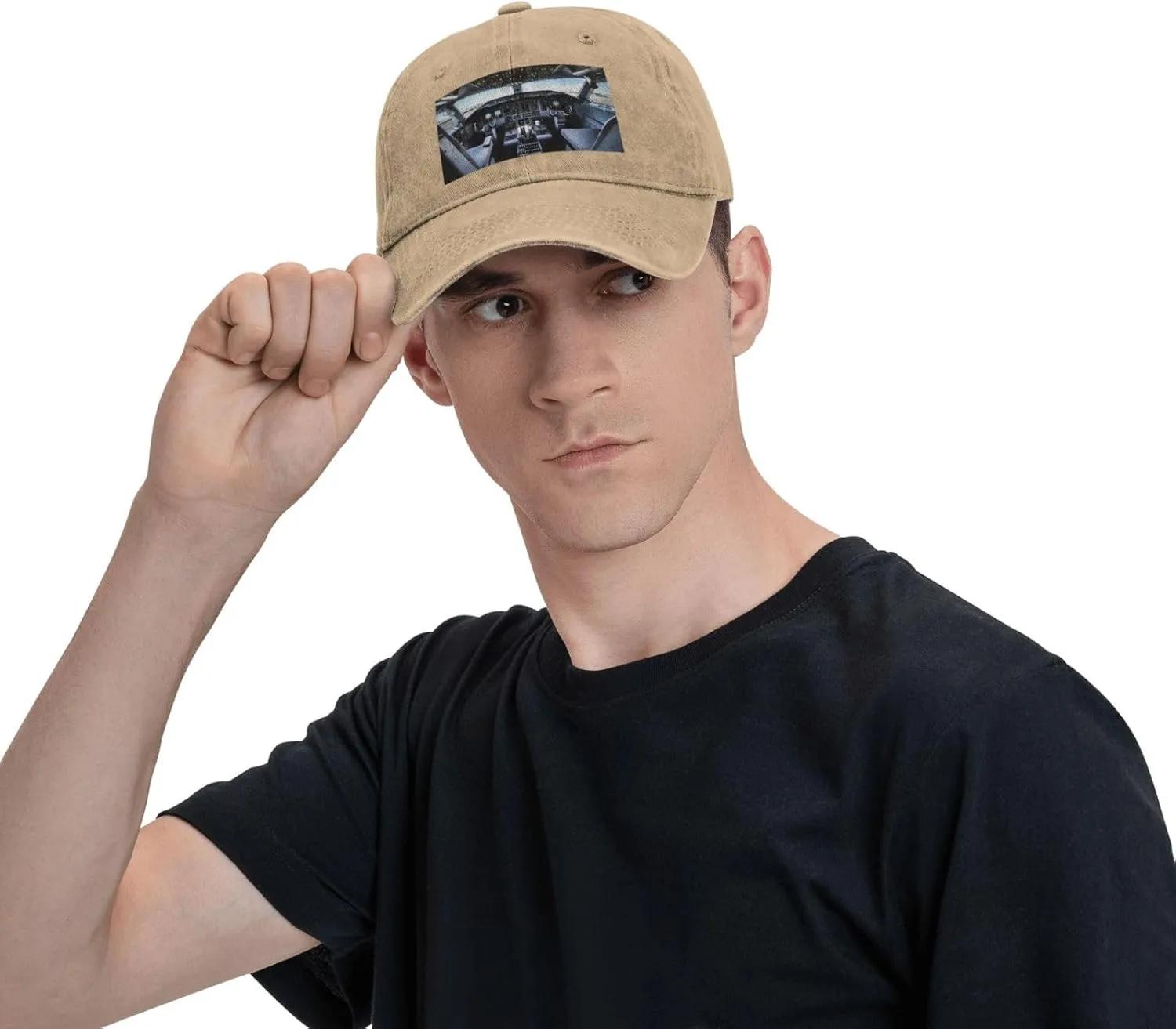 Airplane Cockpit Unisex Baseball Cap Breathable Cotton Trucker Hat Classic Denim Dad Hat Summer Sun Hat