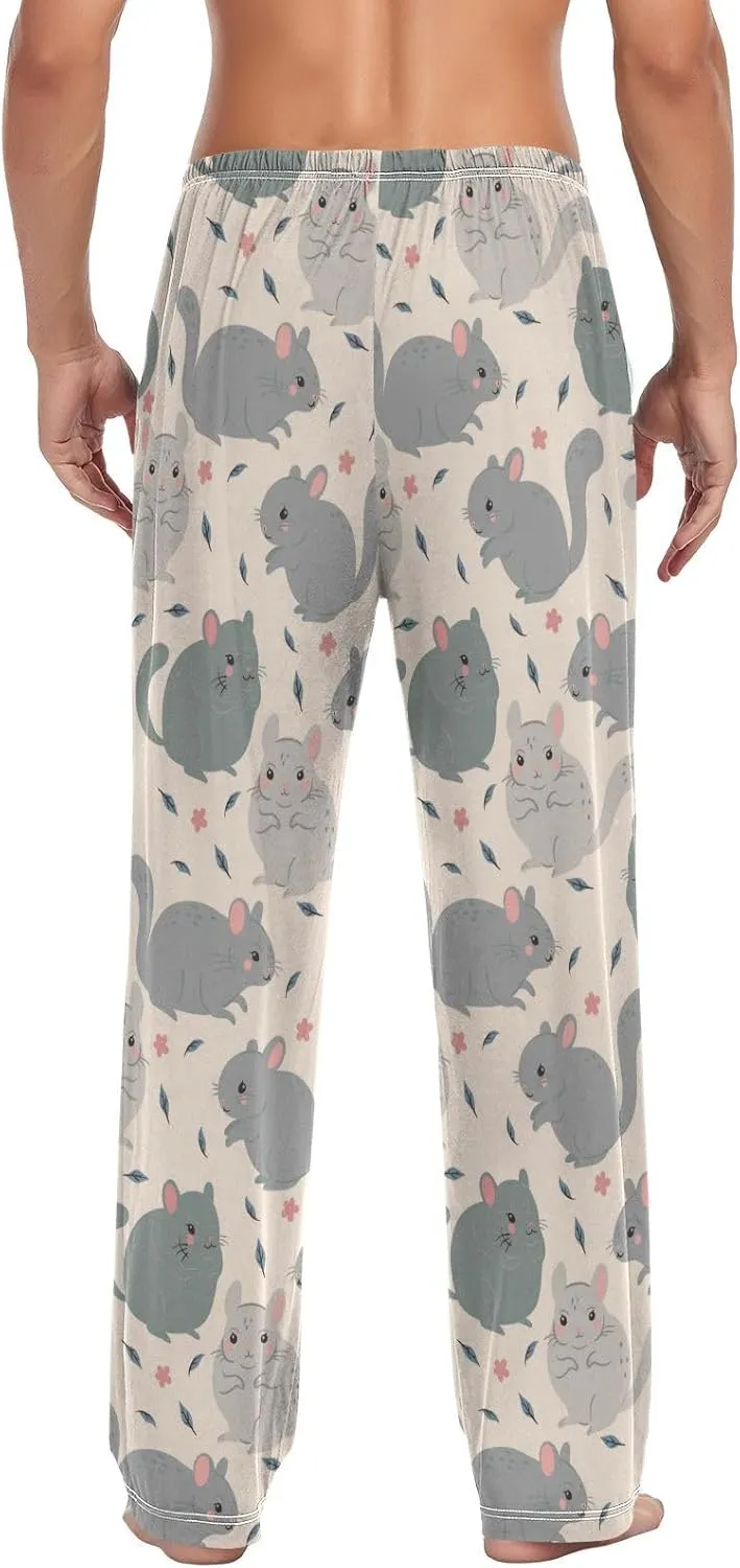 Aslsiy Mens Pajama Bottoms Four Pajama Pants Sleep Pants for Men Lounge PJ Pants