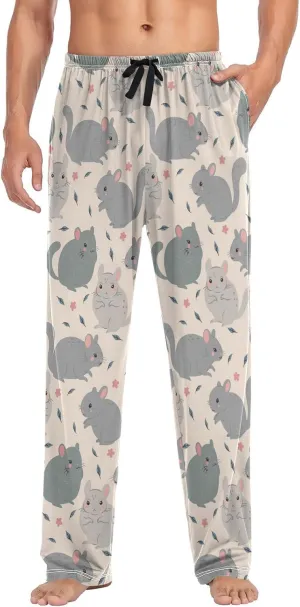 Aslsiy Mens Pajama Bottoms Four Pajama Pants Sleep Pants for Men Lounge PJ Pants