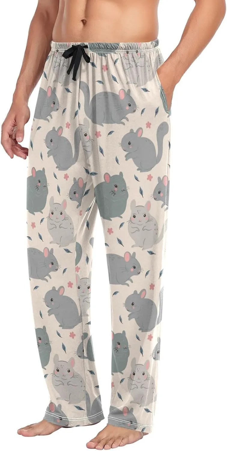 Aslsiy Mens Pajama Bottoms Four Pajama Pants Sleep Pants for Men Lounge PJ Pants