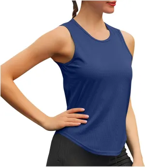 Athletic Tank Tops for Women Quick Dry Workout Shirts Sleeveless Yoga Tops Casual Running Tank Shirts Loose Gym Tees