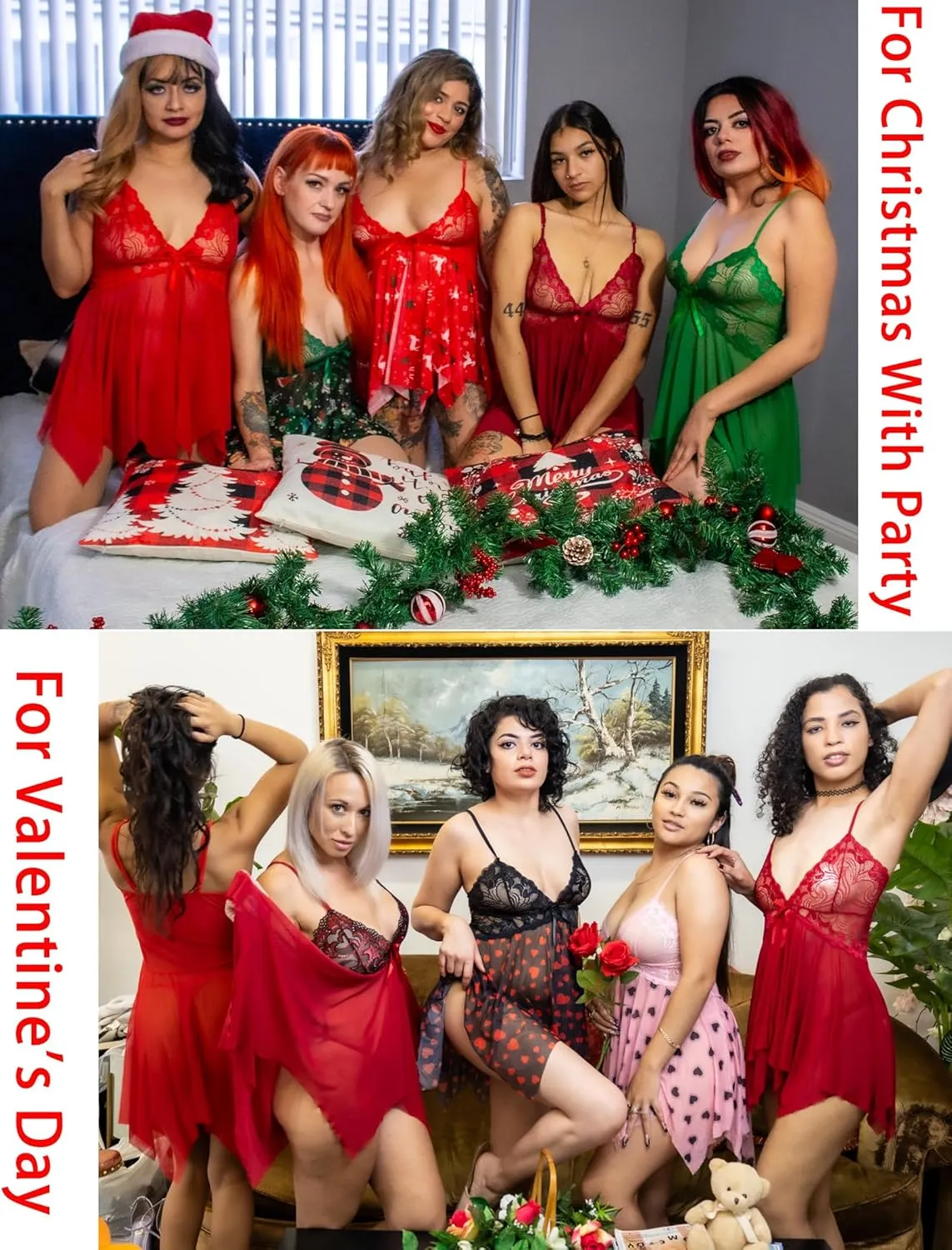 Avidlove Lingerie for Women Lace Babydoll Sleepwear Boudoir Outfits Plus Size Langeray XS-5XL