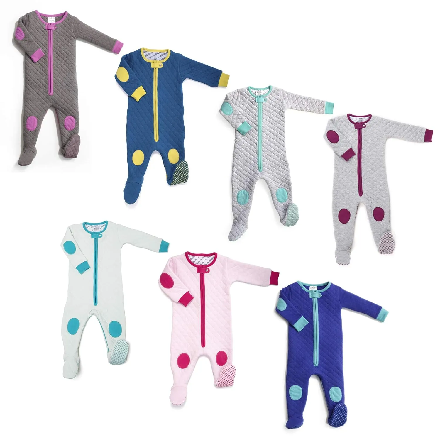 baby deedee Sleepsie Cotton Quilted Footie Pajama, Peacock, 18-24 Months