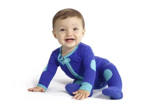 baby deedee Sleepsie Cotton Quilted Footie Pajama, Peacock, 18-24 Months