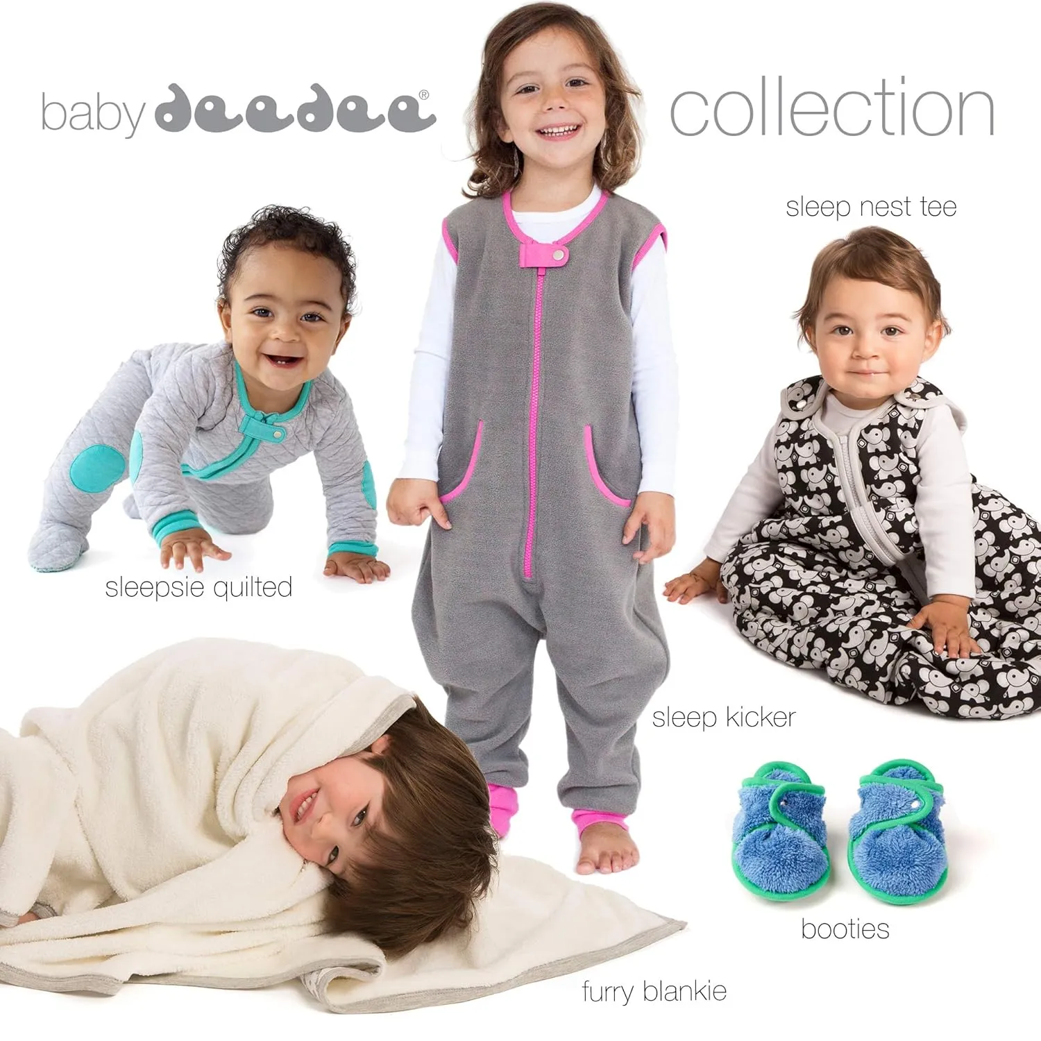 baby deedee Sleepsie Cotton Quilted Footie Pajama, Peacock, 18-24 Months
