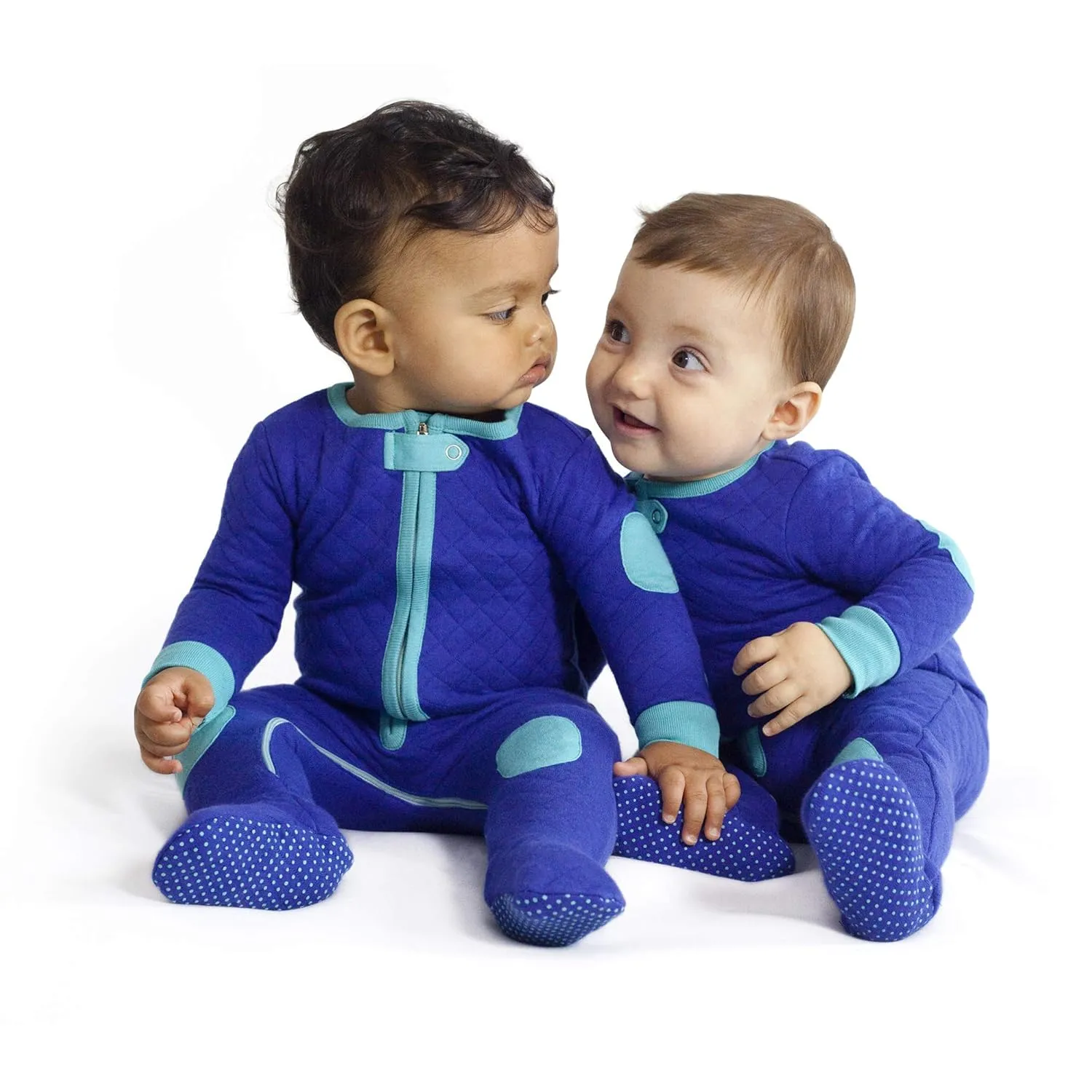 baby deedee Sleepsie Cotton Quilted Footie Pajama, Peacock, 18-24 Months