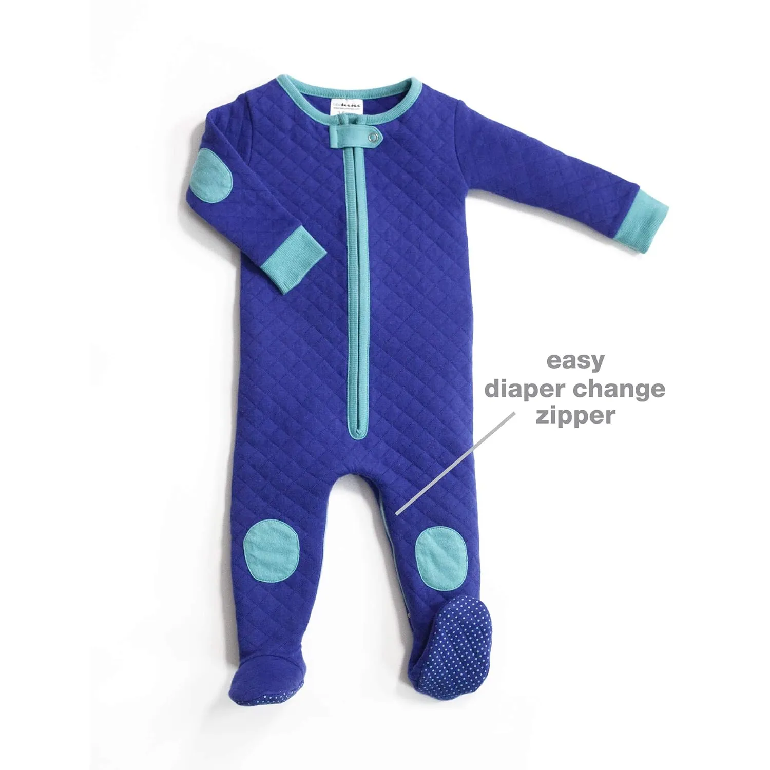 baby deedee Sleepsie Cotton Quilted Footie Pajama, Peacock, 18-24 Months
