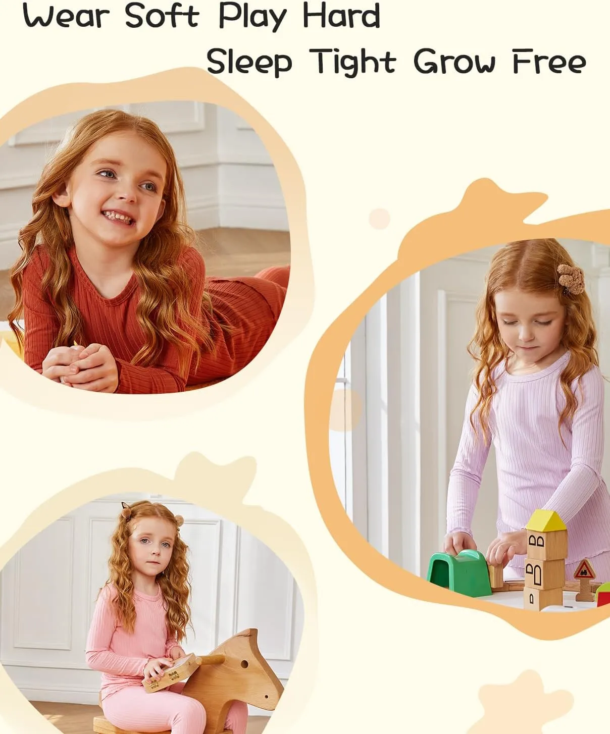 Baby Girls Pajamas Sets 2-8Y Toddler Kids Soft Comfy Modal Tencel Long-Sleeve Snug fit Sleepwear pjs