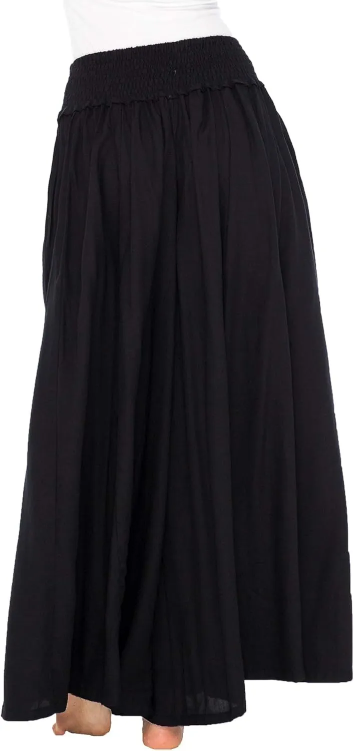 Back From Bali Womens Boho Wide Leg Palazzo Pants Smocked Waist Harem Lounge Loose Summer Beach Pants