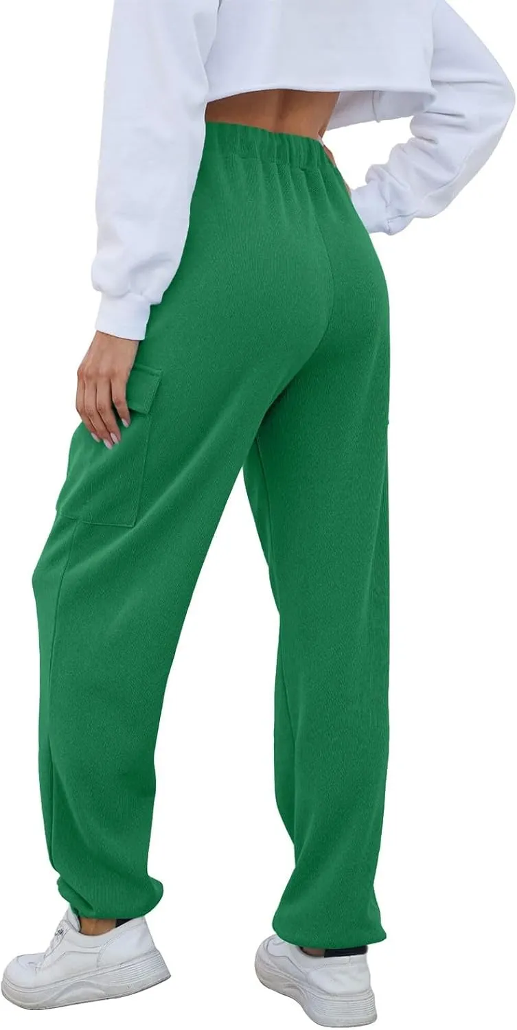 Baggy Sweatpants for Women Casual Fleece High Waisted Drawstring Joggers with Pockets Comfy Lounge Pants