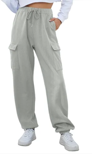 Baggy Sweatpants for Women Casual Fleece High Waisted Drawstring Joggers with Pockets Comfy Lounge Pants