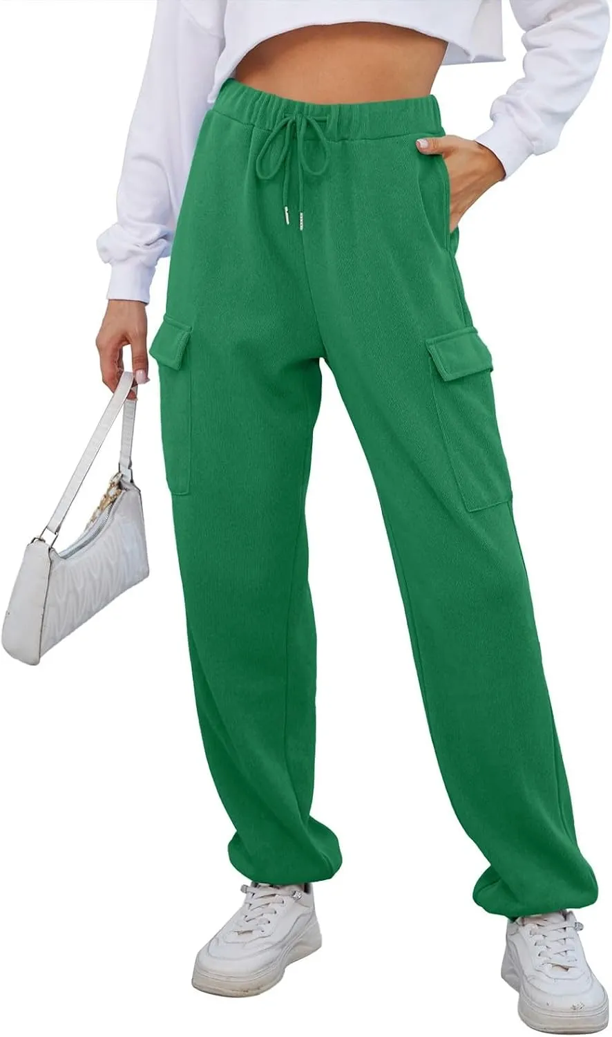 Baggy Sweatpants for Women Casual Fleece High Waisted Drawstring Joggers with Pockets Comfy Lounge Pants