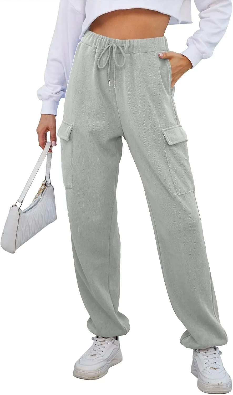 Baggy Sweatpants for Women Casual Fleece High Waisted Drawstring Joggers with Pockets Comfy Lounge Pants