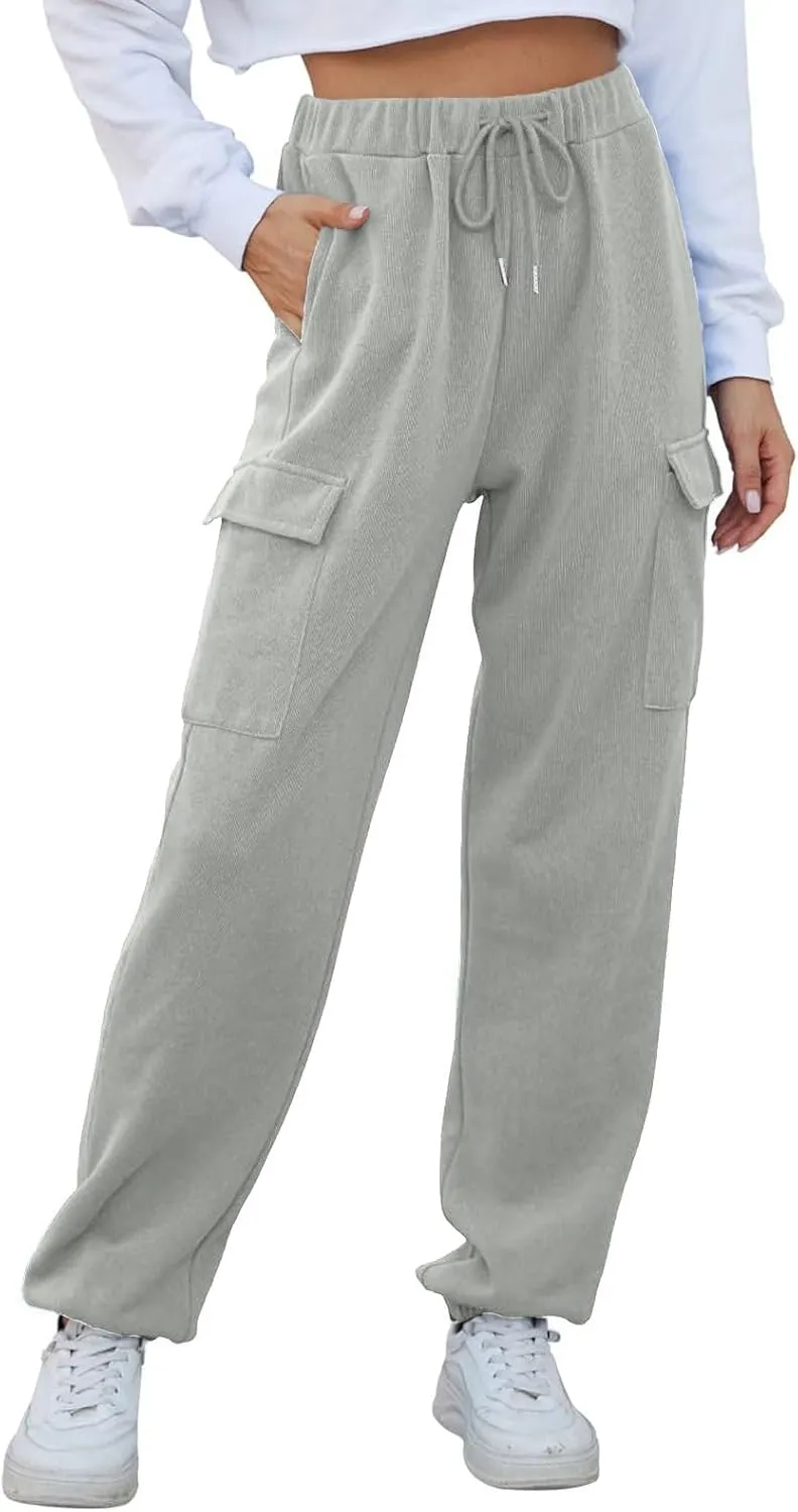 Baggy Sweatpants for Women Casual Fleece High Waisted Drawstring Joggers with Pockets Comfy Lounge Pants