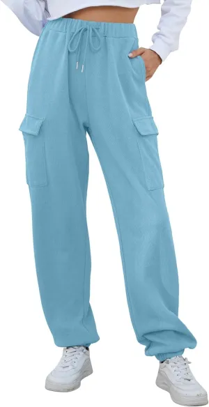 Baggy Sweatpants for Women Casual Fleece High Waisted Drawstring Joggers with Pockets Comfy Lounge Pants