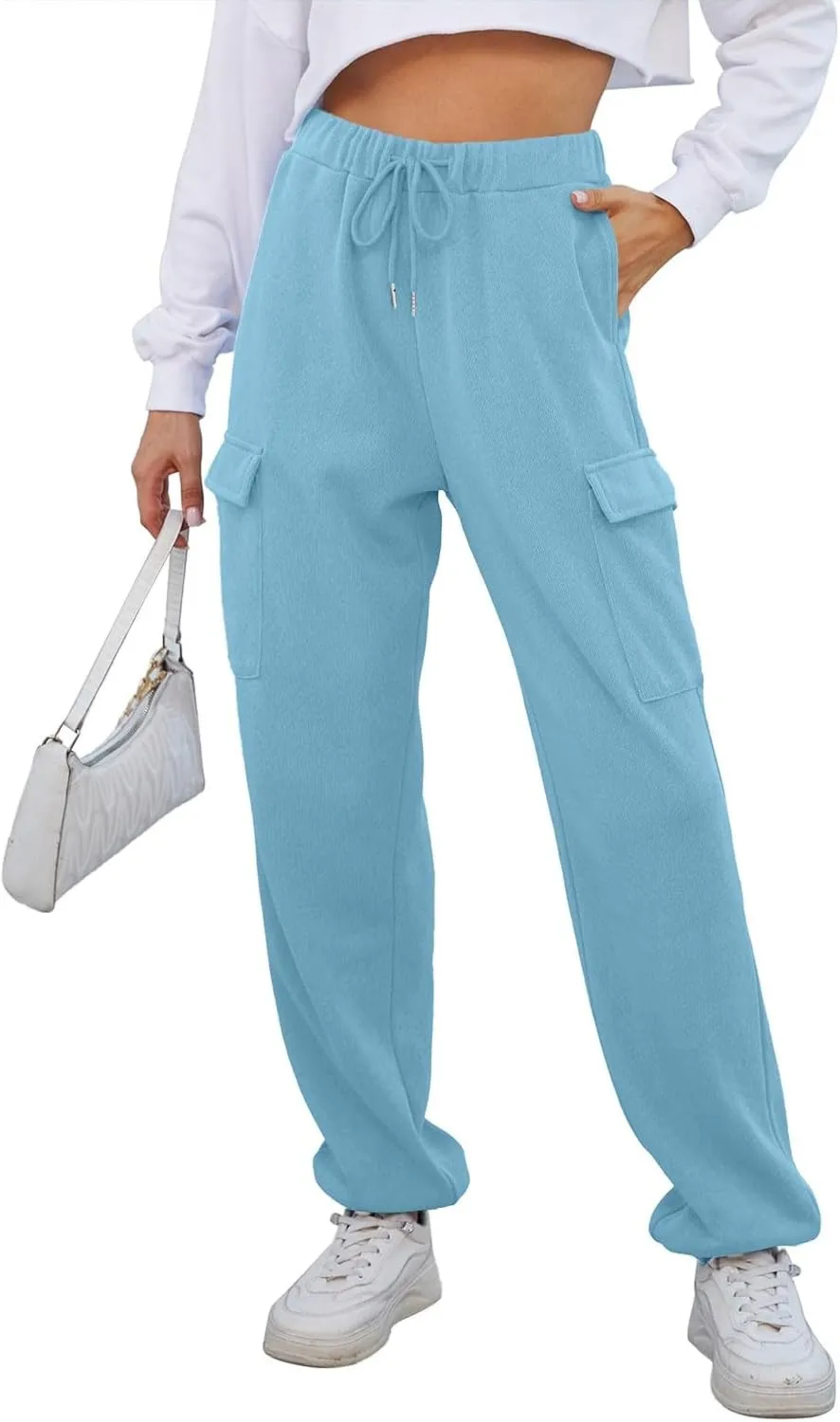 Baggy Sweatpants for Women Casual Fleece High Waisted Drawstring Joggers with Pockets Comfy Lounge Pants