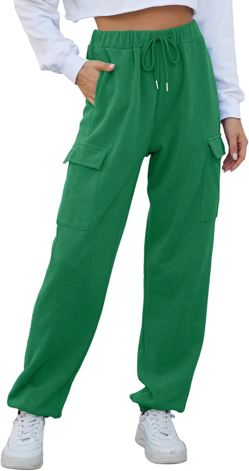 Baggy Sweatpants for Women Casual Fleece High Waisted Drawstring Joggers with Pockets Comfy Lounge Pants