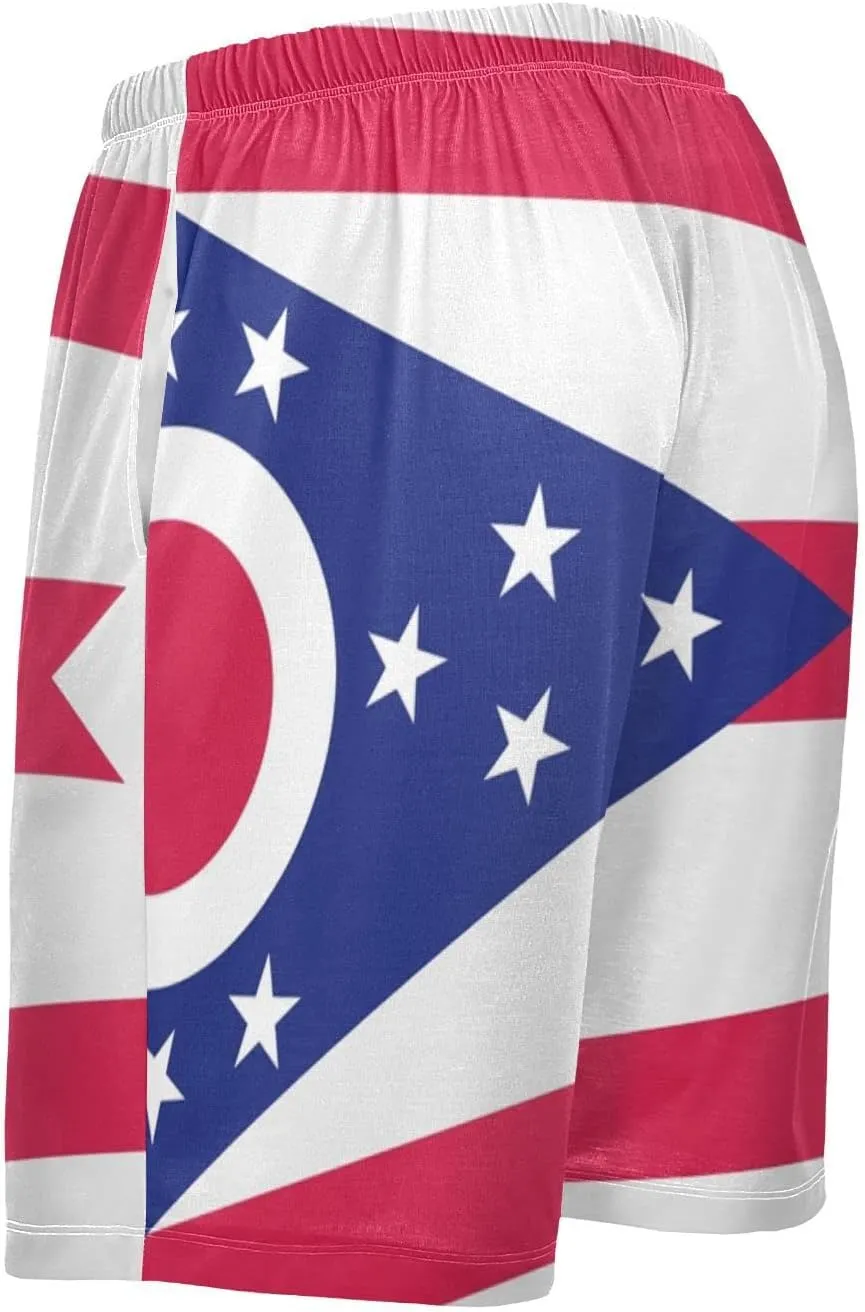 Bald Eagle On American Flag Patriotic USA Design Men's Pajama Pants Shorts Sleepwear Lounge Pajama Bottoms
