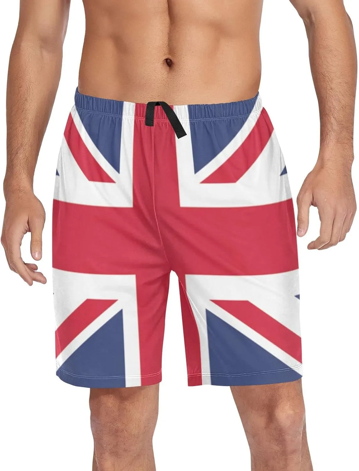 Bald Eagle On American Flag Patriotic USA Design Men's Pajama Pants Shorts Sleepwear Lounge Pajama Bottoms