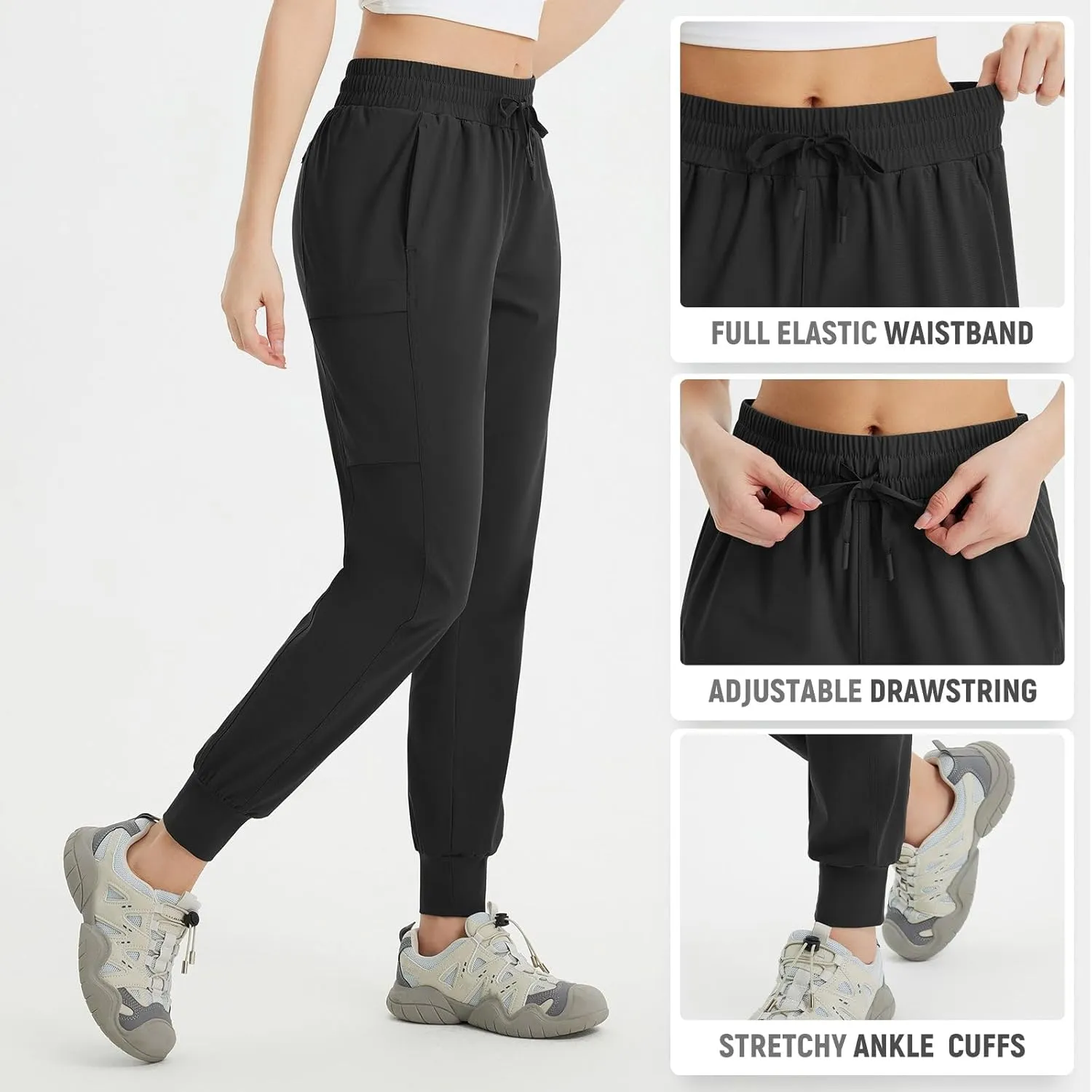 baleaf Women's Cargo Joggers Hiking Pants with Pockets Lightweight Jogger Quick Dry Sweatpants
