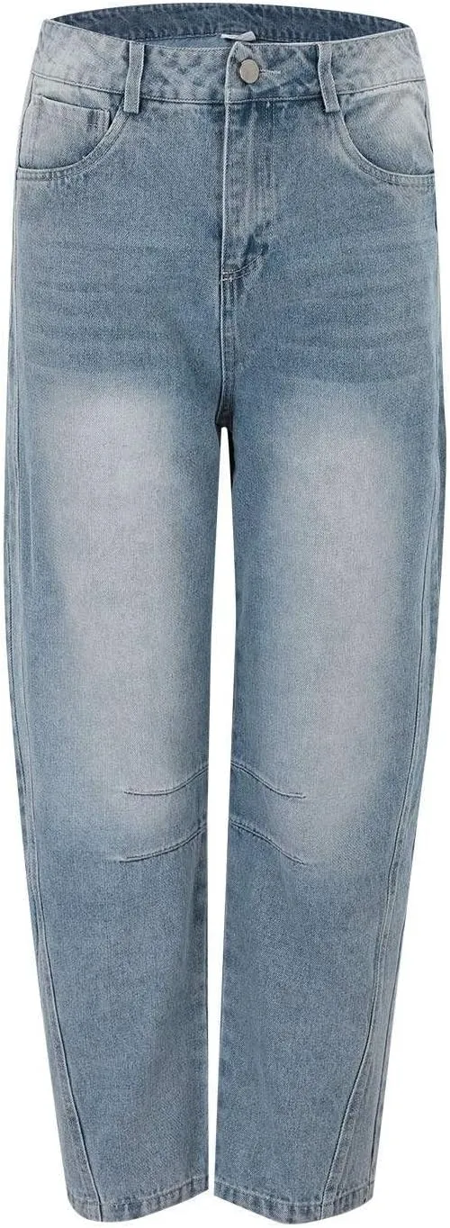 Barrel Jeans Women Trendy Low Waisted Wide Leg Barrel Jeans Baggy Vintage Denim Trouser Dressy Loose Fit Jean Pants
