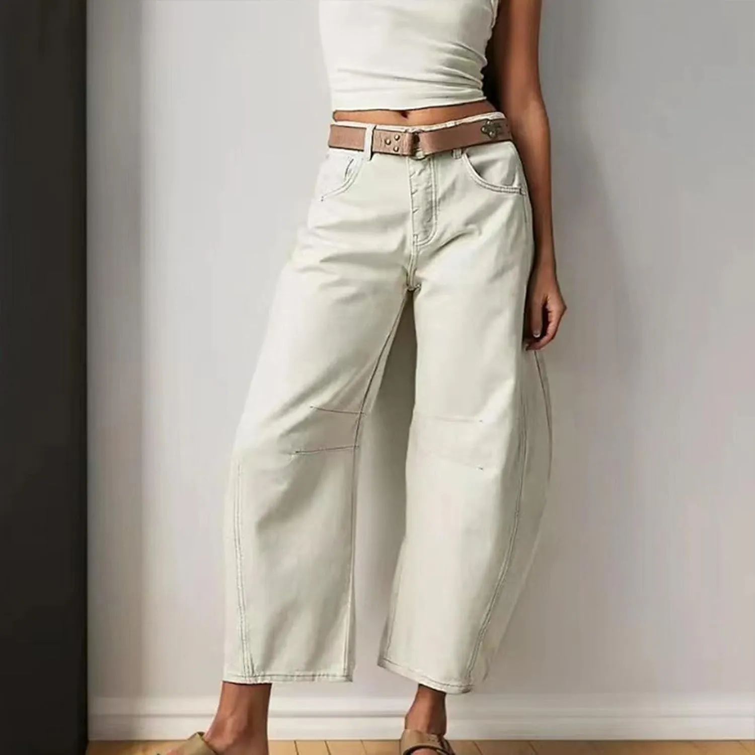 Barrel Jeans Women Trendy Low Waisted Wide Leg Barrel Jeans Baggy Vintage Denim Trouser Dressy Loose Fit Jean Pants