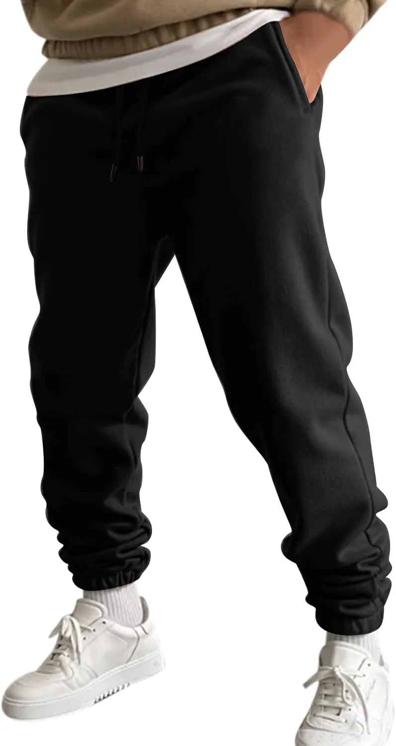 Big and Tall Sweatpants for Men Lightweight Joggers Quick Dry Warm Sherpa Lined Athletic Sweatpants Winter Drawstring
