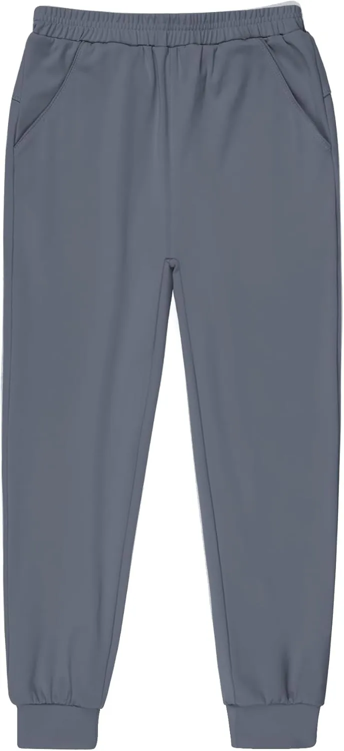 BIG ELEPHANT Girls Quick Dry Active Athletic Joggers, Kids Pull-on Lounge Joggers with Pocket