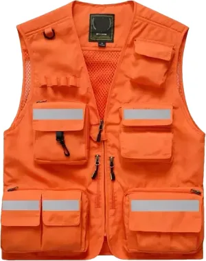 Biking Reflective Vest Breathable Mesh Construction Workwear Motorcycle Cycling Vest Night Running Wear