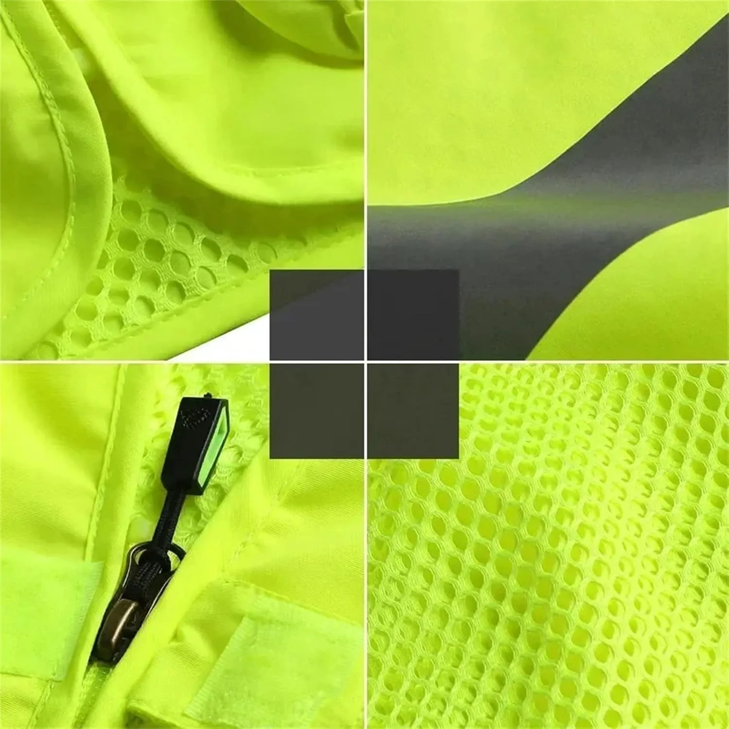 Biking Reflective Vest Breathable Mesh Construction Workwear Motorcycle Cycling Vest Night Running Wear