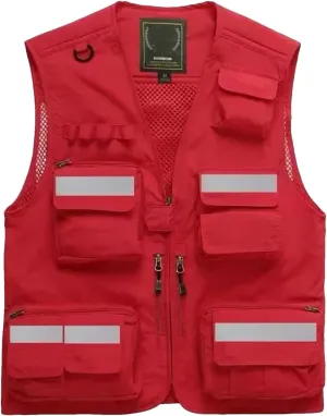 Biking Reflective Vest Breathable Mesh Construction Workwear Motorcycle Cycling Vest Night Running Wear