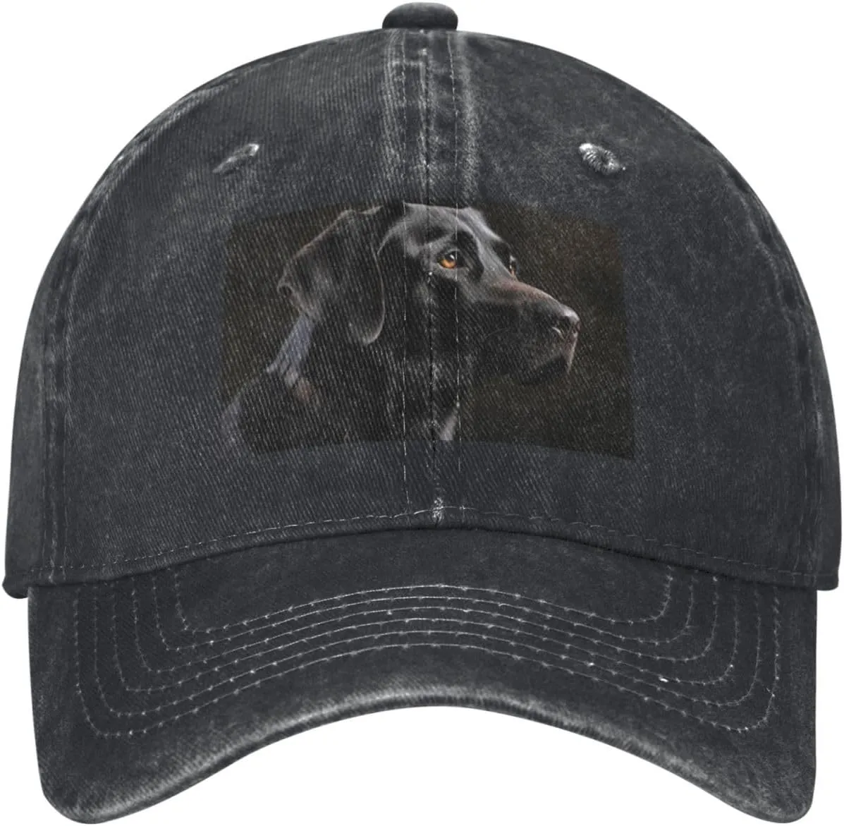 Black Labrador Unisex Baseball Cap Breathable Cotton Trucker Hat Classic Denim Dad Hat Summer Sun Hat