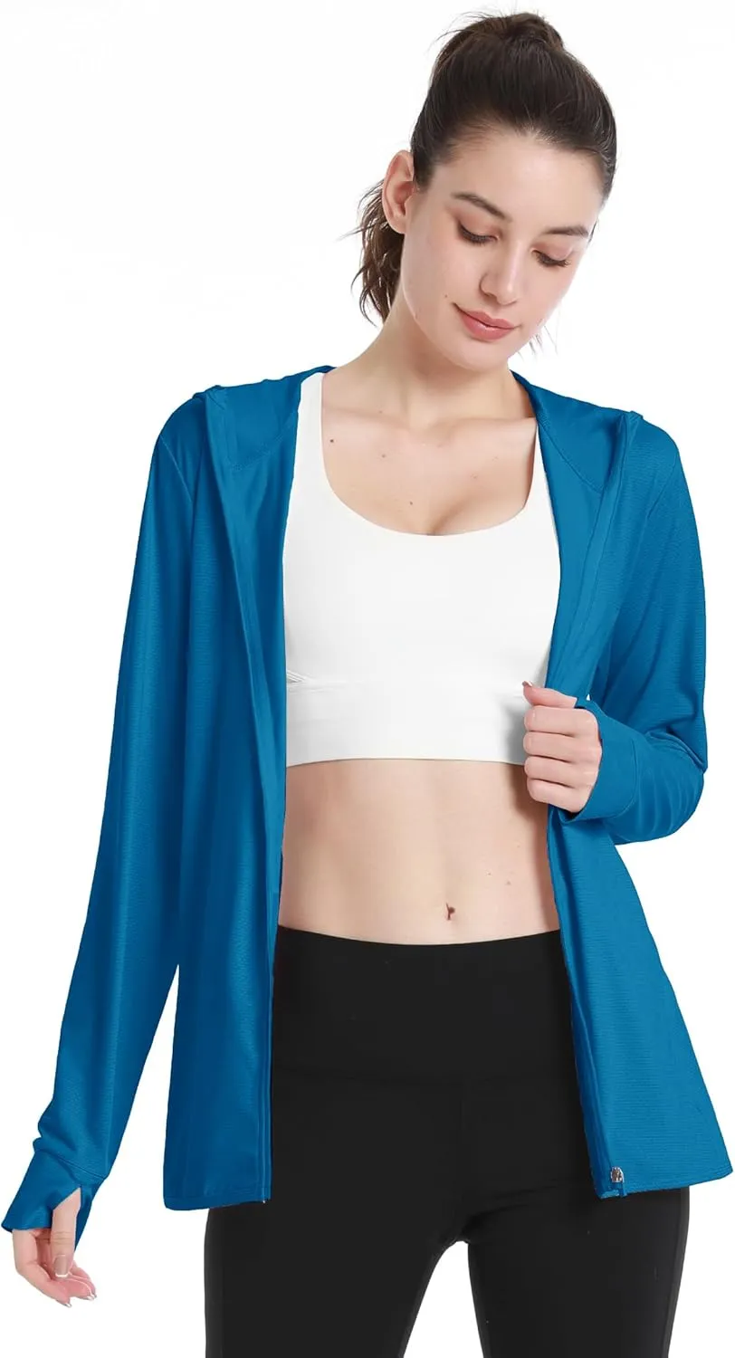 Boladeci Women's Athletic Jackets Lightweight UPF 50  Sun Shirts Long Sleeve Full Zip Up Quick Dry Running Workout Jackets