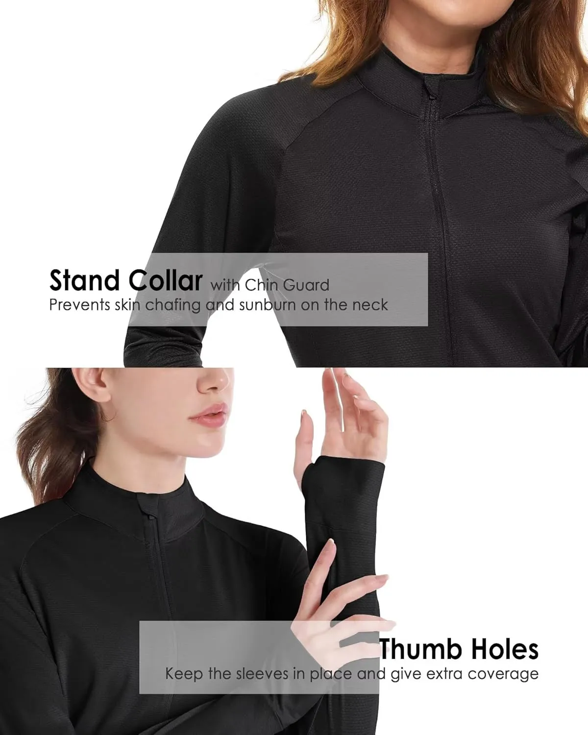 Boladeci Women's Athletic Jackets Lightweight UPF 50  Sun Shirts Long Sleeve Full Zip Up Quick Dry Running Workout Jackets