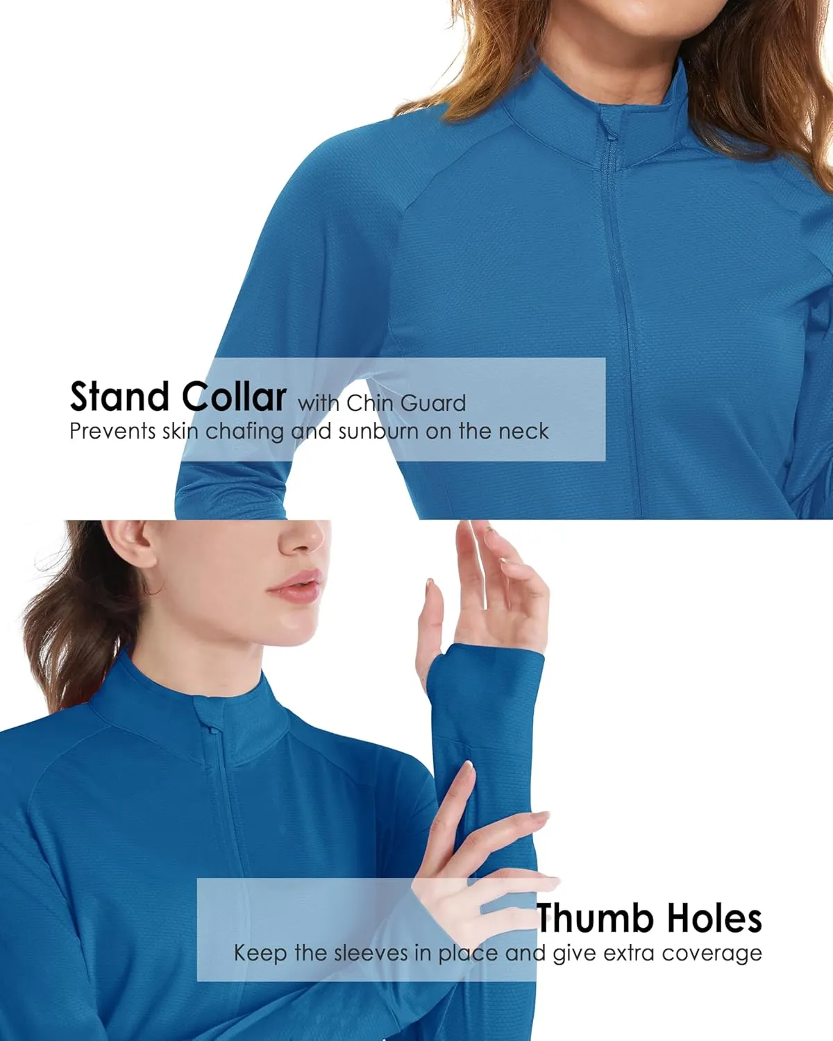 Boladeci Women's Athletic Jackets Lightweight UPF 50  Sun Shirts Long Sleeve Full Zip Up Quick Dry Running Workout Jackets