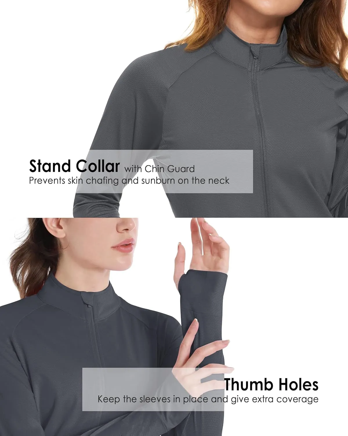 Boladeci Women's Athletic Jackets Lightweight UPF 50  Sun Shirts Long Sleeve Full Zip Up Quick Dry Running Workout Jackets