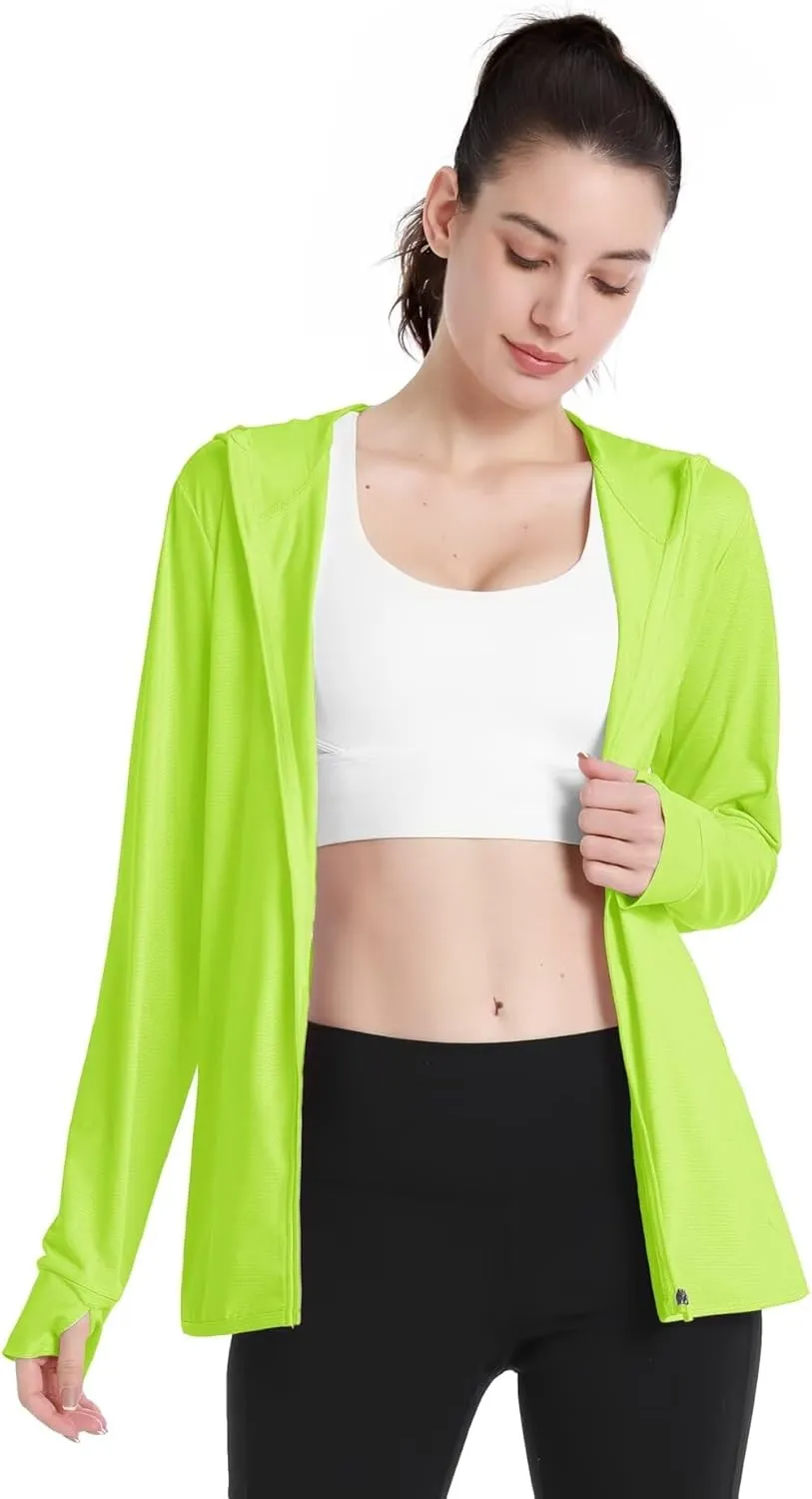 Boladeci Women's Athletic Jackets Lightweight UPF 50  Sun Shirts Long Sleeve Full Zip Up Quick Dry Running Workout Jackets