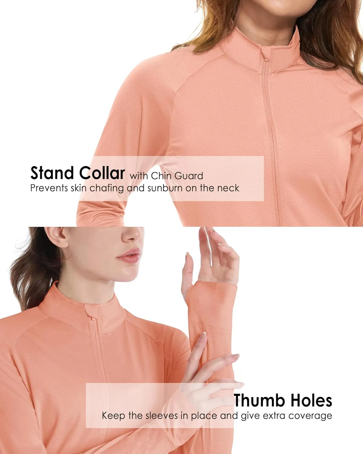Boladeci Women's Athletic Jackets Lightweight UPF 50  Sun Shirts Long Sleeve Full Zip Up Quick Dry Running Workout Jackets