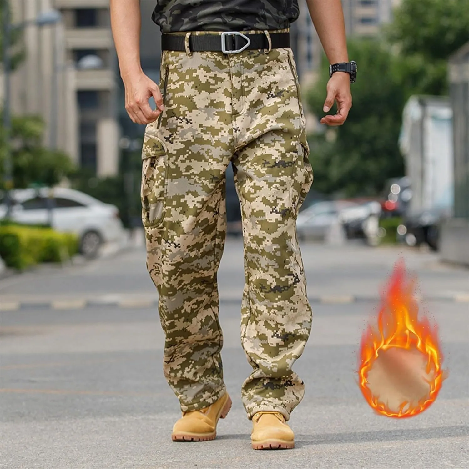 Camo Tactical Pants Men Zip Off Water Resistant Ripstop Pants Athletic Quick Dry Apparel Outdoor