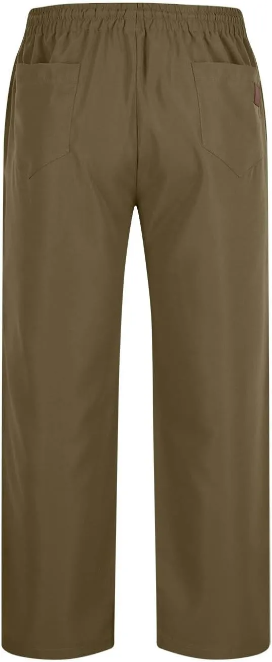 Cargo Pants for Men Lightweight Stretch Work Hiking Pants Elastic Waist Baggy Outdoor Workout Athletic Jogger Pants