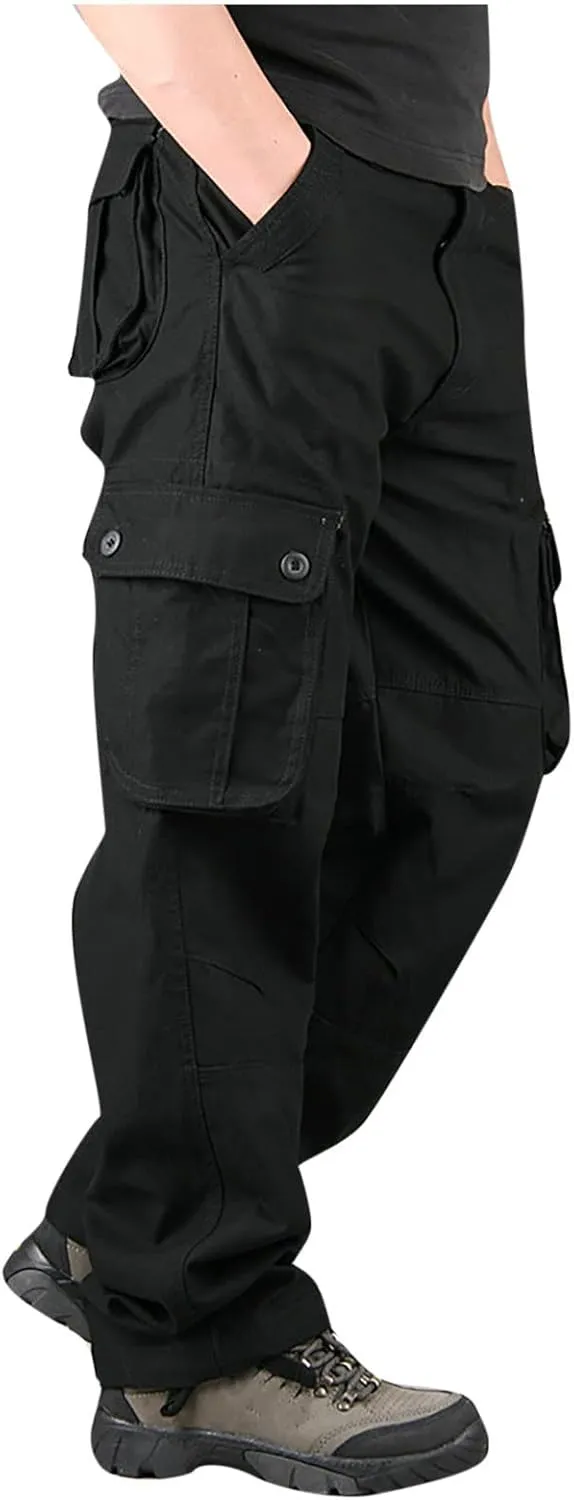 Cargo Pants for Men Relaxed Fit Big and Tall Multi Pockets Straight Athletic Sweatpants Causal Baggy Joggers 2023