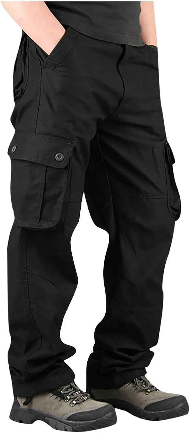 Cargo Pants for Men Relaxed Fit Big and Tall Multi Pockets Straight Athletic Sweatpants Causal Baggy Joggers 2023