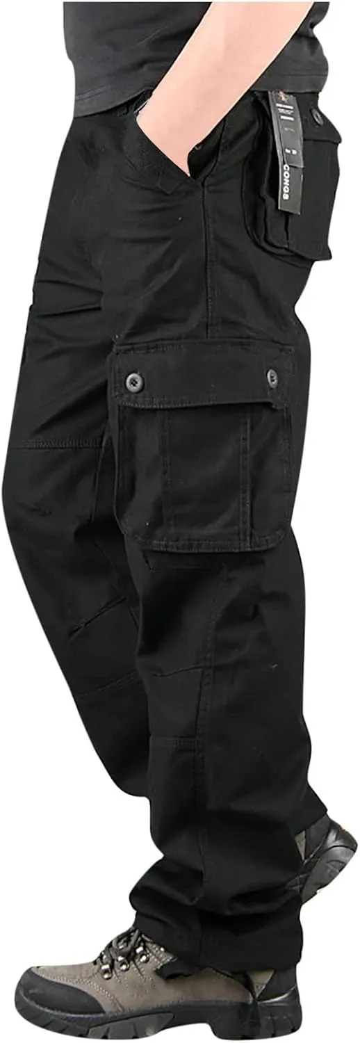 Cargo Pants for Men Relaxed Fit Big and Tall Multi Pockets Straight Athletic Sweatpants Causal Baggy Joggers 2023
